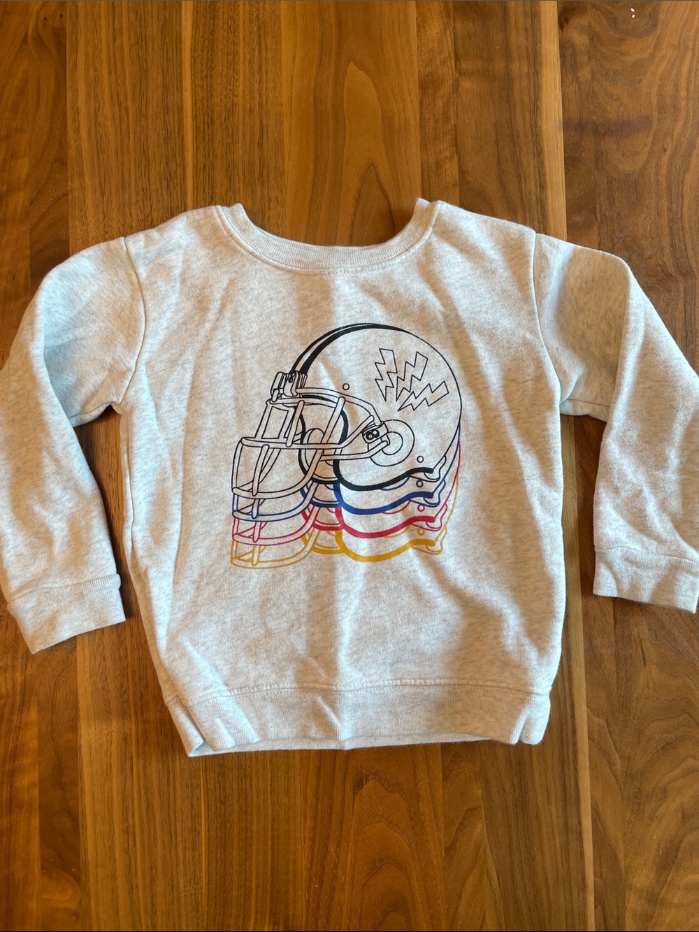 Kids Grey Graphic Football Helmet Sweatshirt